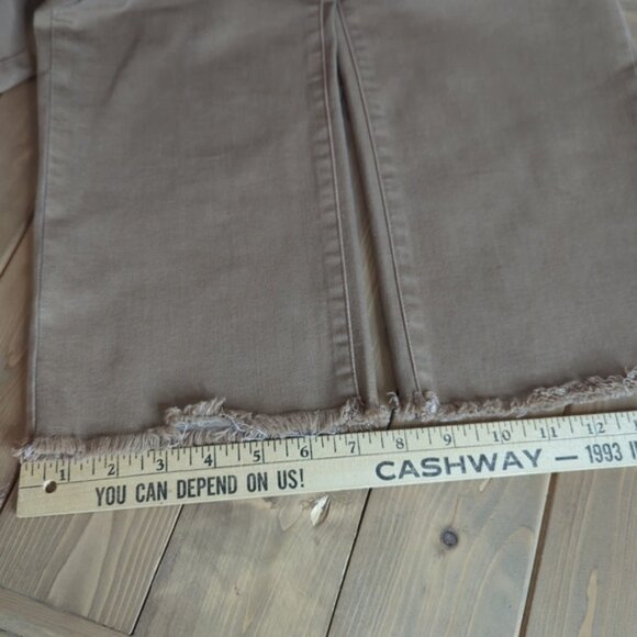 Joseph Ribkoff Tan Raw Hem Ankle Jeans - Picture 9 of 13